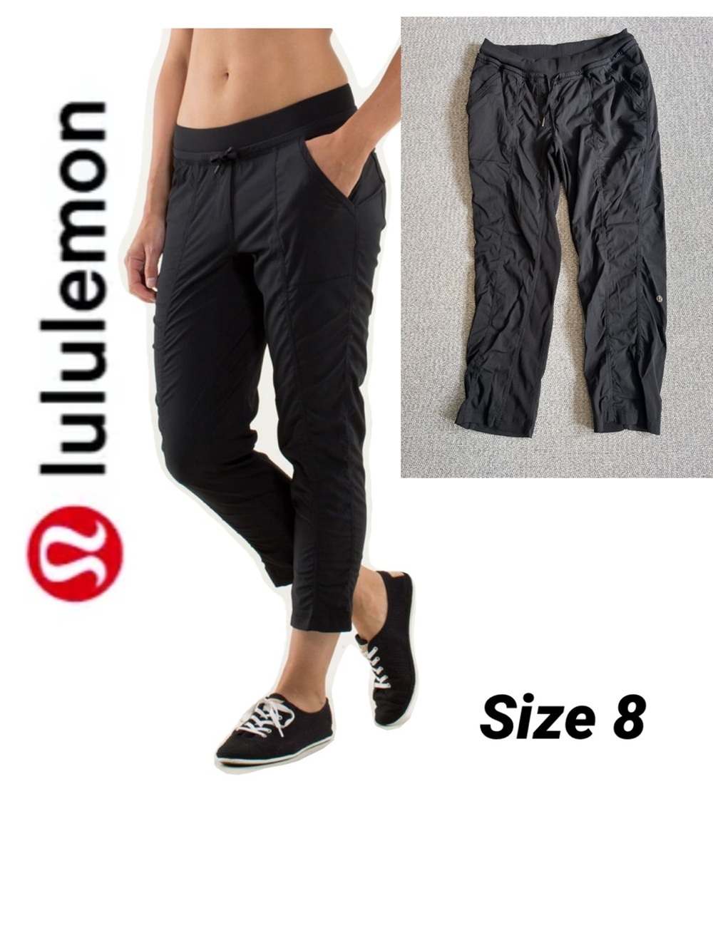 Lululemon Street To Studio Crop *No Liner in Black size 8